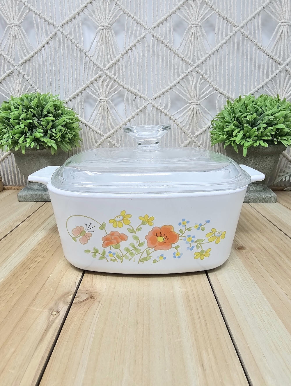 CorningWare Wildflower 1.5 Quart Square Casserole Dish W/Lid